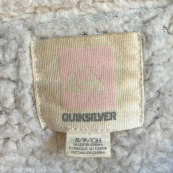 Quiksilver Sherpa Lined Corduroy Trucker Jacket – Rust Orange Cropped Size S - Picture 2 of 4